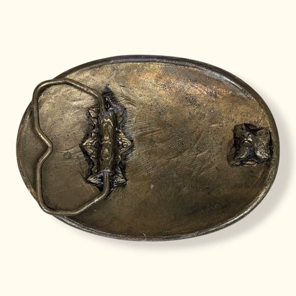 Vintage Baker Oil Treating Brass Belt Buckle - Picture 7 of 8